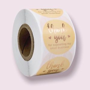 500 1.5” Thank You for Supporting My Small Business Stickers on Roll